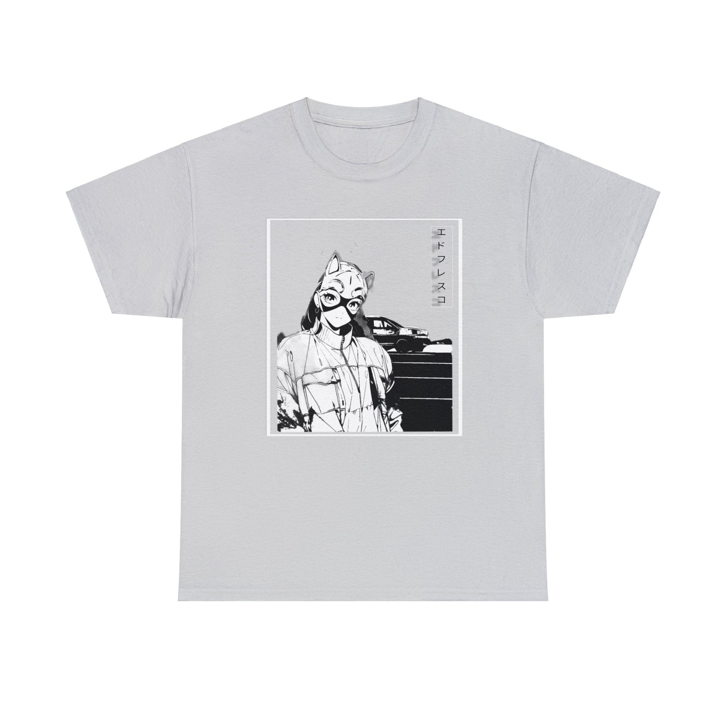 Anime Style Art Unisex Heavy Cotton Tee- "Kitty Faye"