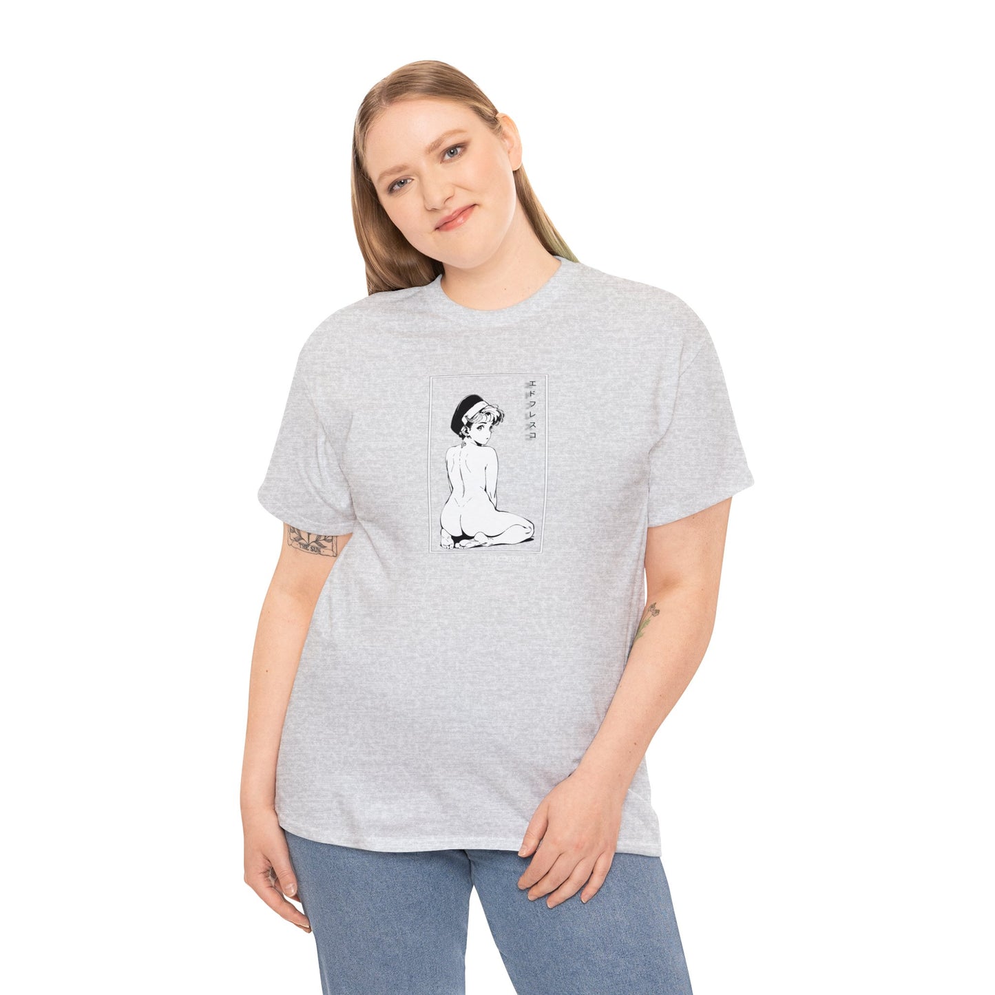 Anime Style Art Unisex Heavy Cotton Tee- " I'm Camera Shy"