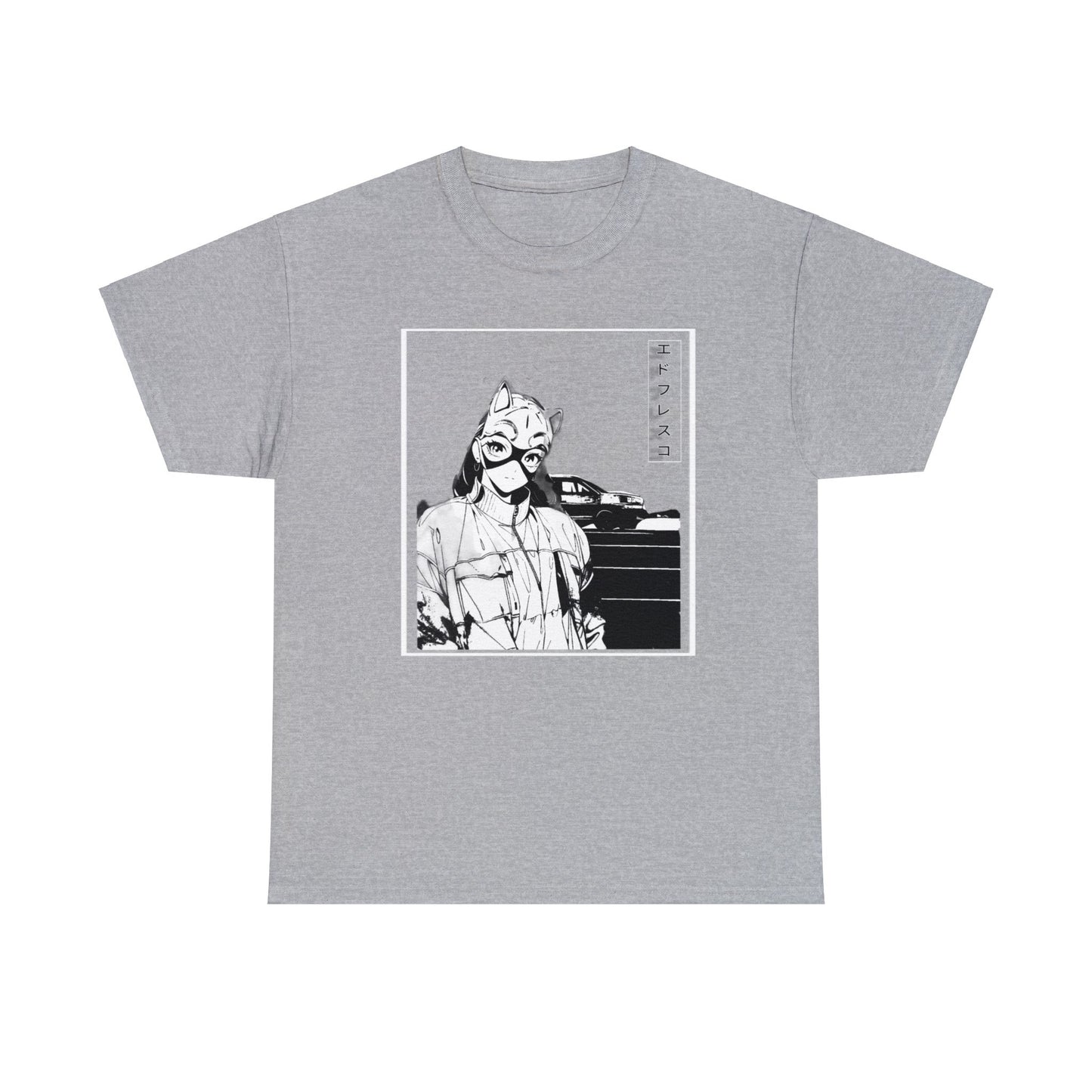 Anime Style Art Unisex Heavy Cotton Tee- "Kitty Faye"