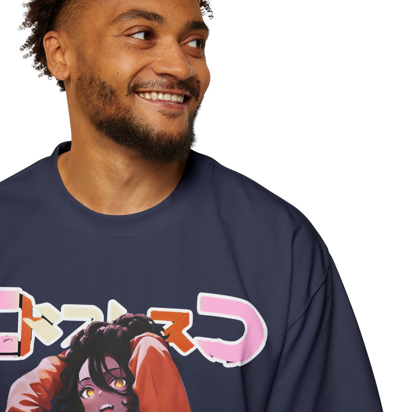 Anime Style Art Men's Heavy Oversized Tee- "Lil Monster"