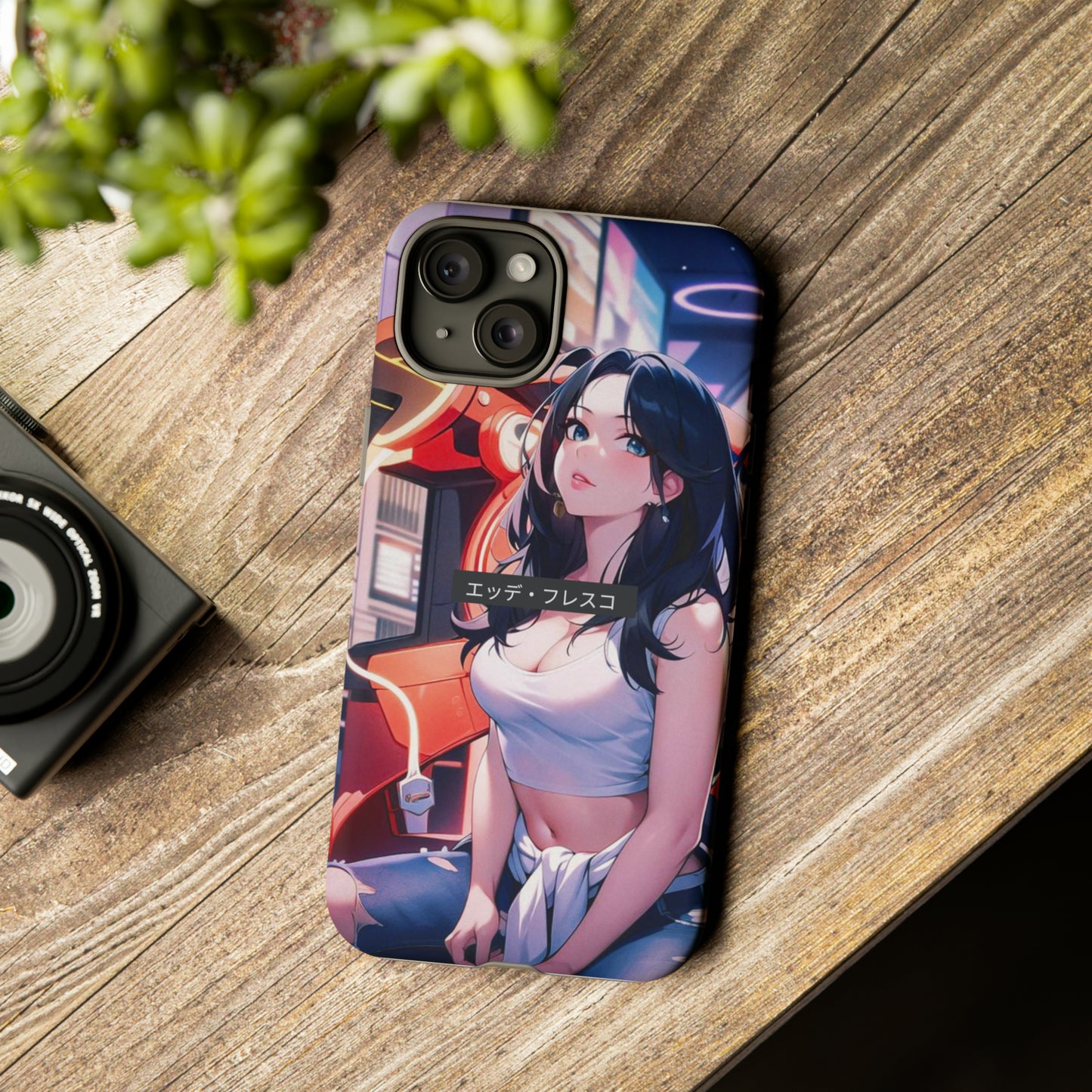 Anime Style Art Tough Cases- "She's at the Arcade"