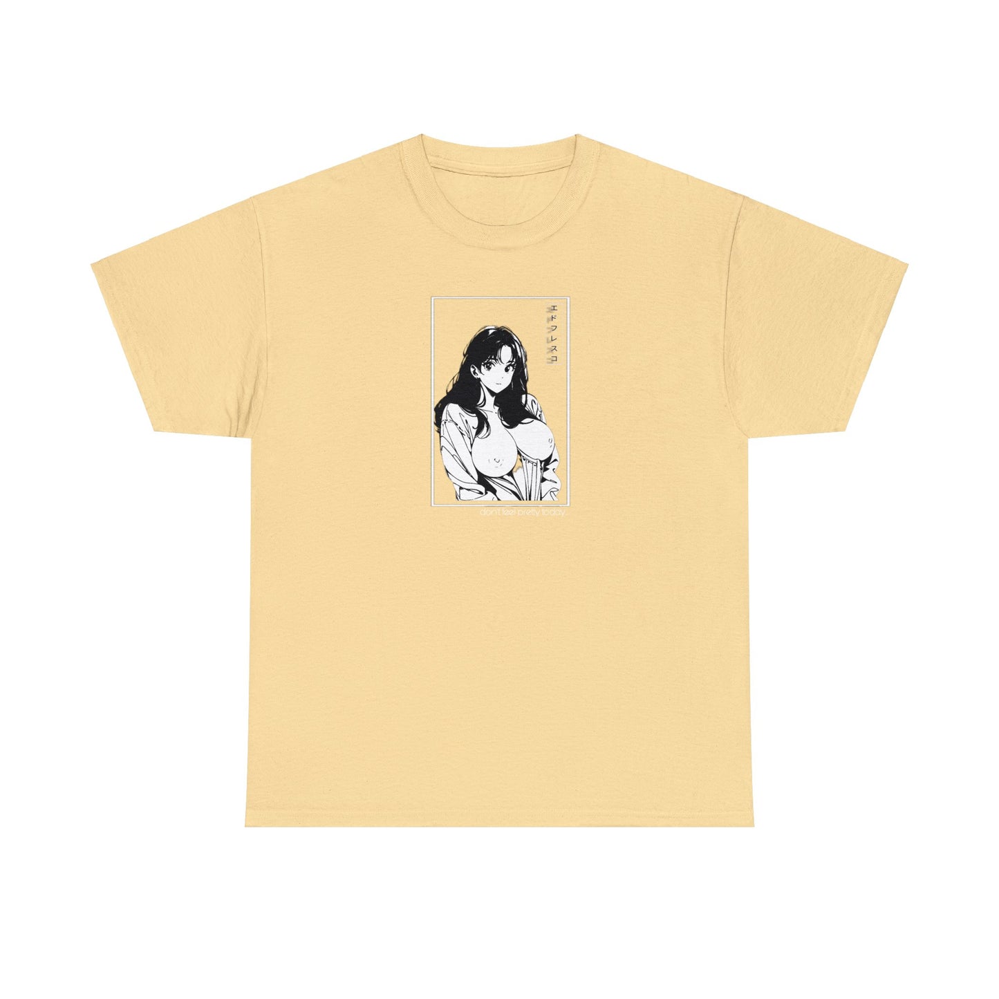 Anime Style Art Unisex Heavy Cotton Tee- "Don't Feel Pretty Today"