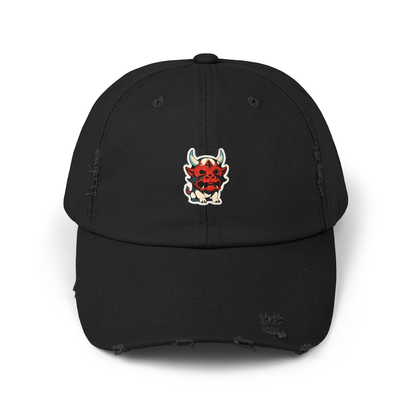 Anime Style Art Unisex Distressed Cap- "The Lil Anime Friends #6"