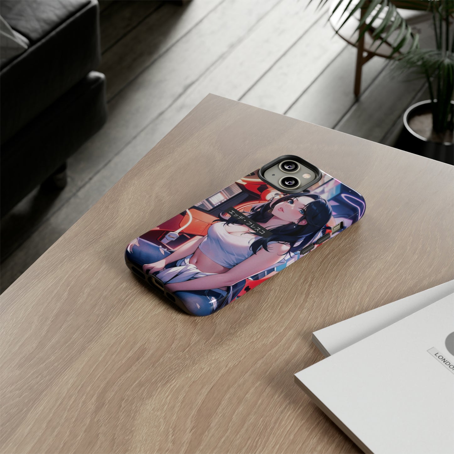 Anime Style Art Tough Cases- "She's at the Arcade"