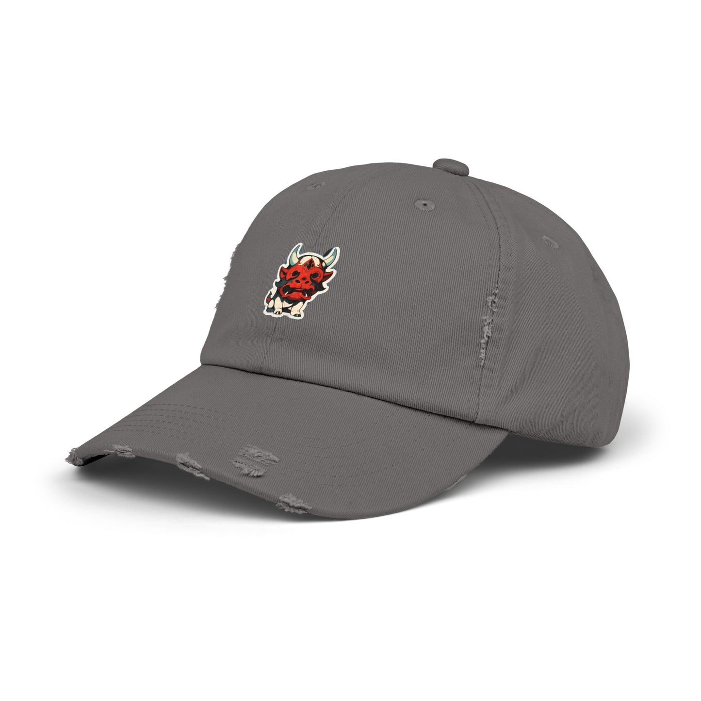 Anime Style Art Unisex Distressed Cap- "The Lil Anime Friends #6"