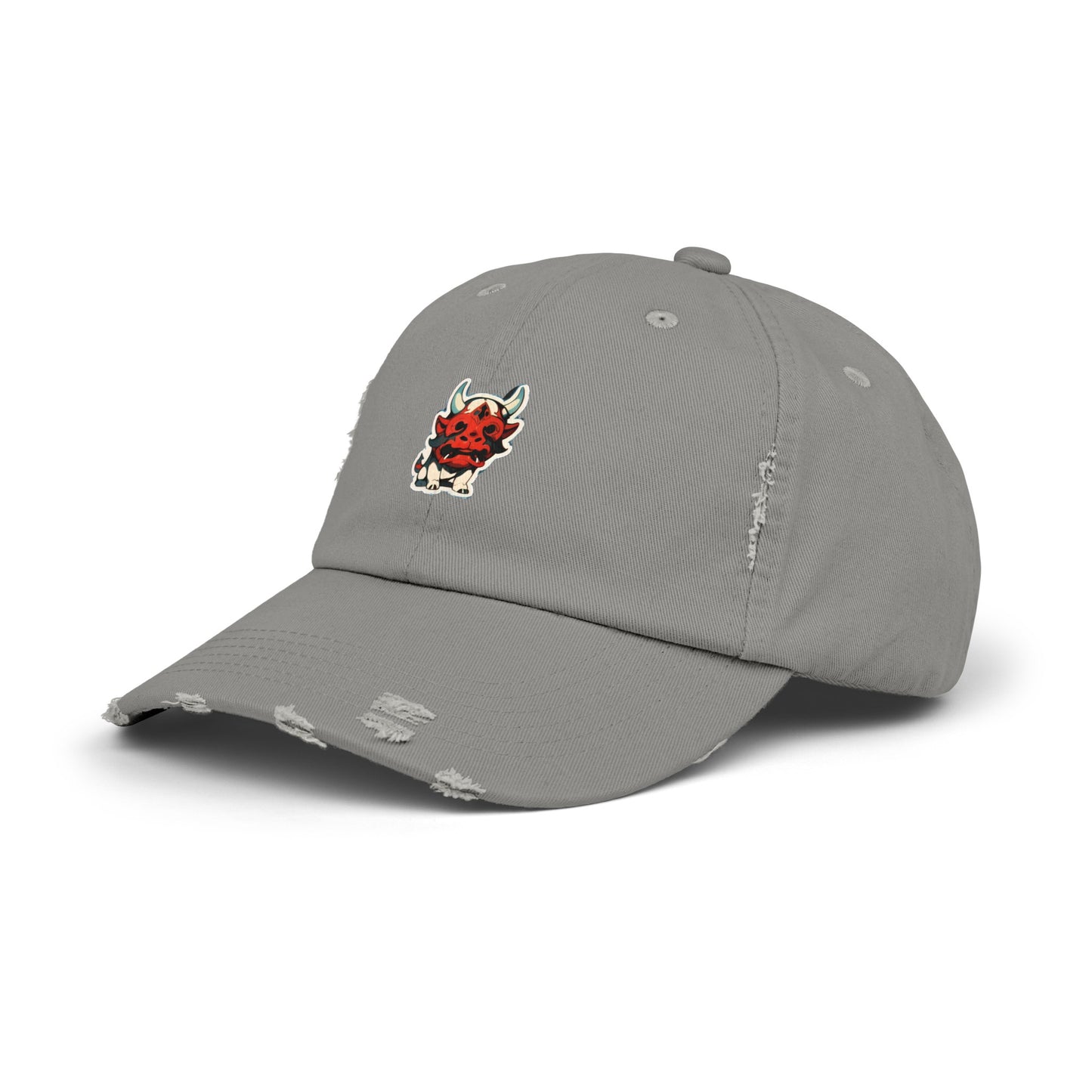 Anime Style Art Unisex Distressed Cap- "The Lil Anime Friends #6"