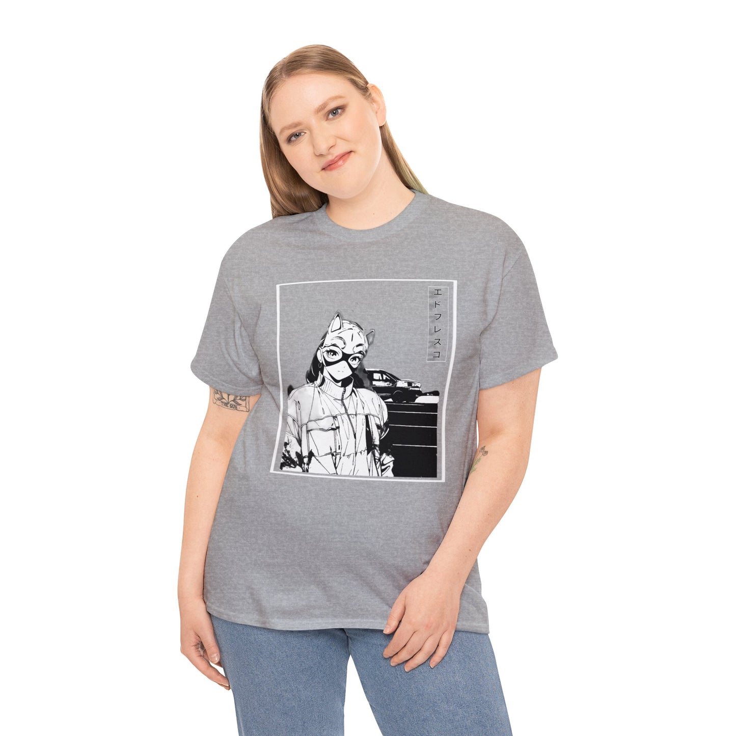Anime Style Art Unisex Heavy Cotton Tee- "Kitty Faye"