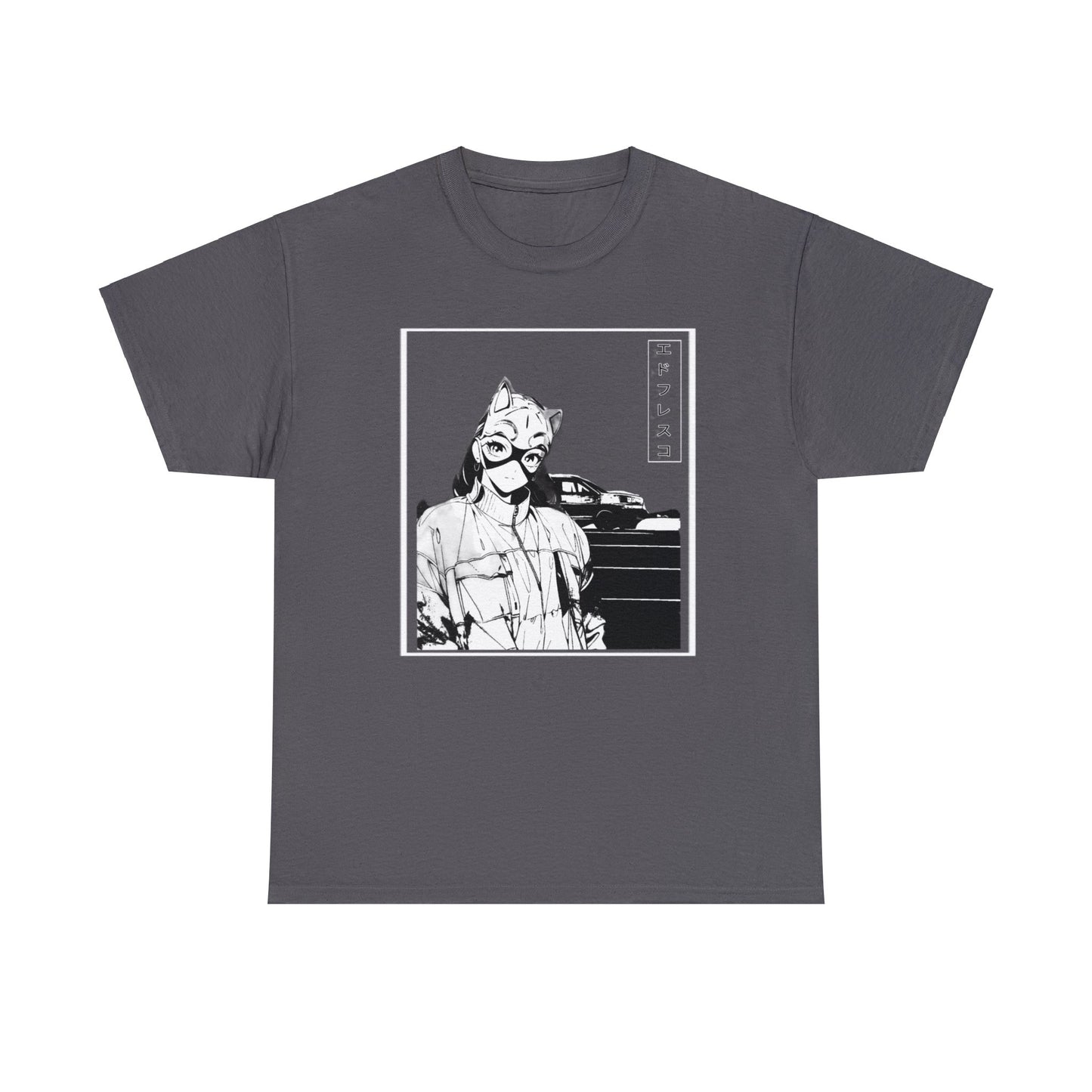 Anime Style Art Unisex Heavy Cotton Tee- "Kitty Faye"
