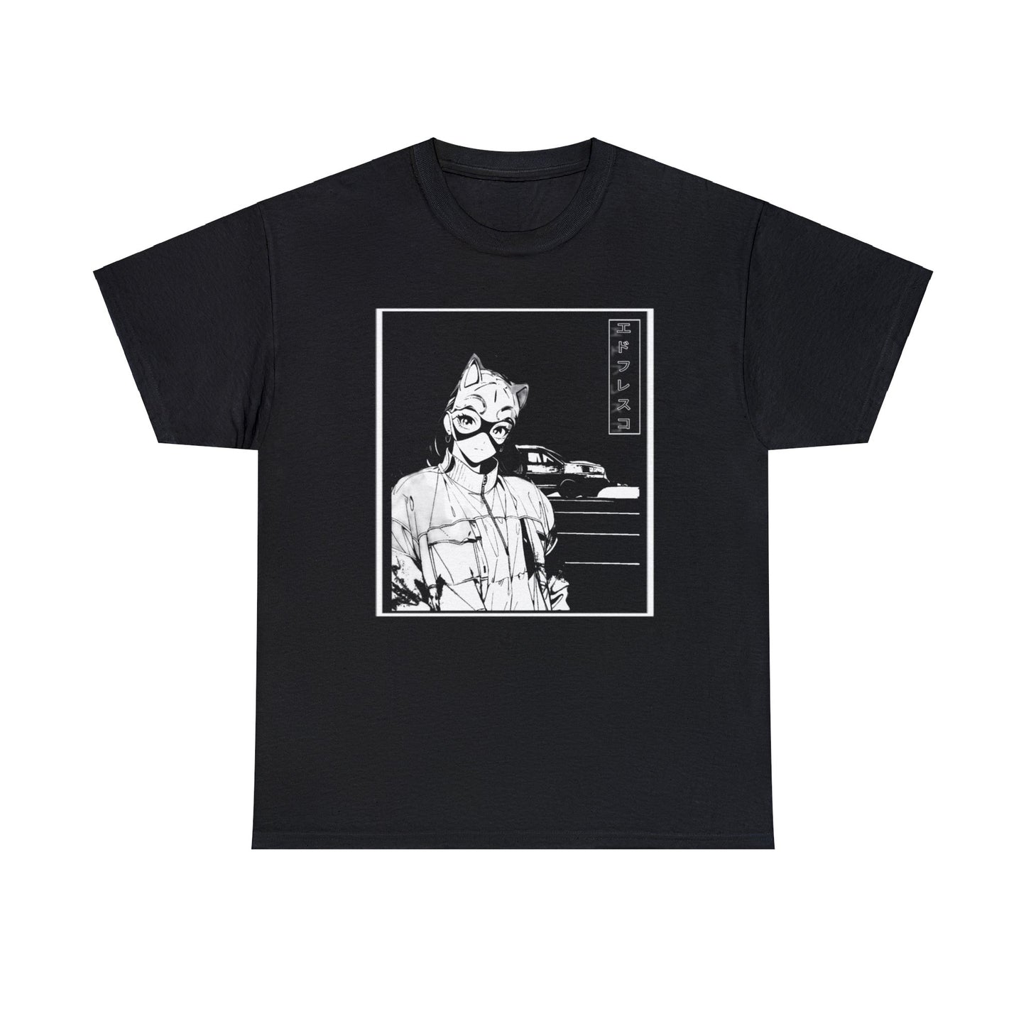 Anime Style Art Unisex Heavy Cotton Tee- "Kitty Faye"