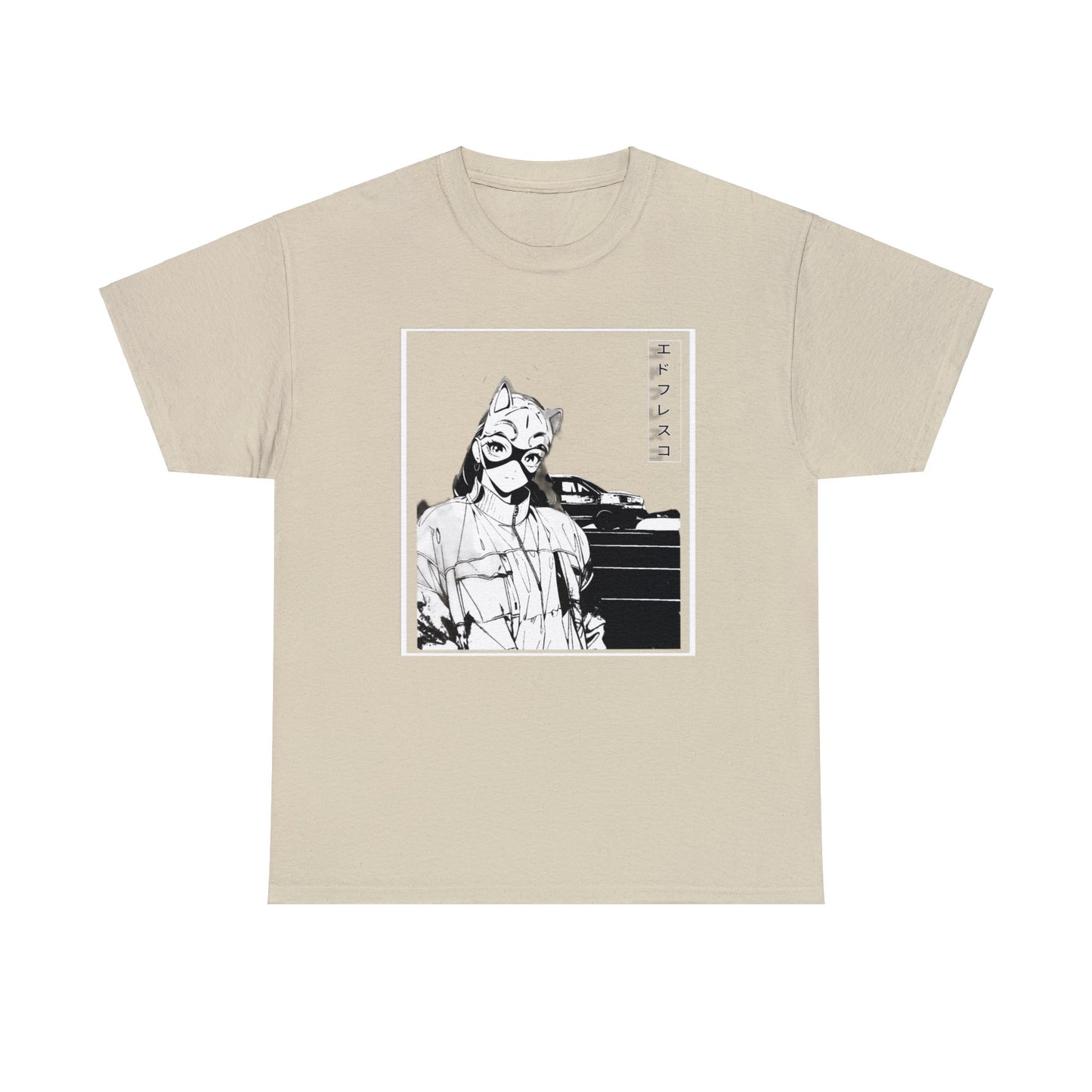 Anime Style Art Unisex Heavy Cotton Tee- "Kitty Faye"