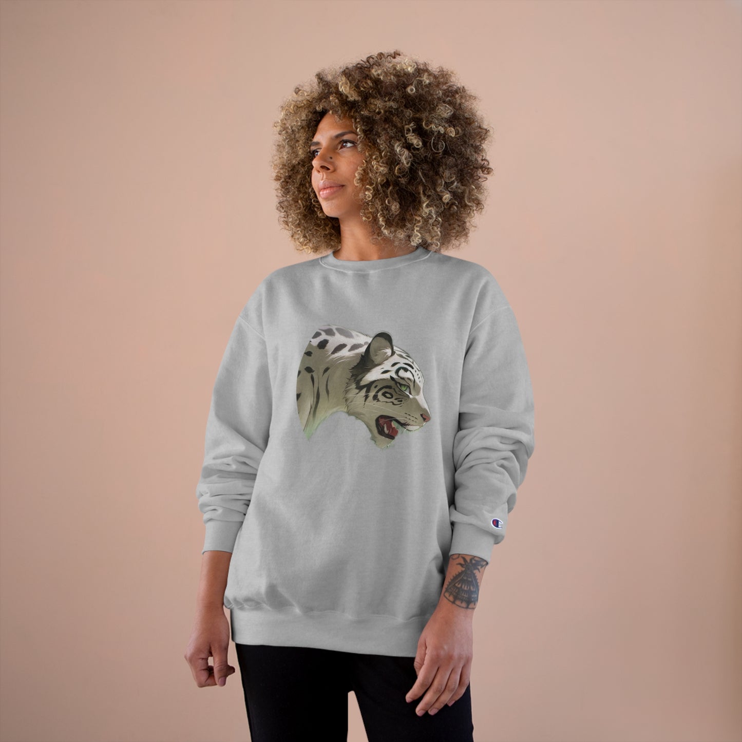 A Wild Cat- Anime Style Art Champion Sweatshirt