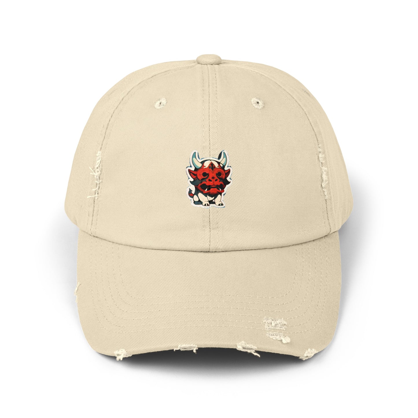 Anime Style Art Unisex Distressed Cap- "The Lil Anime Friends #6"