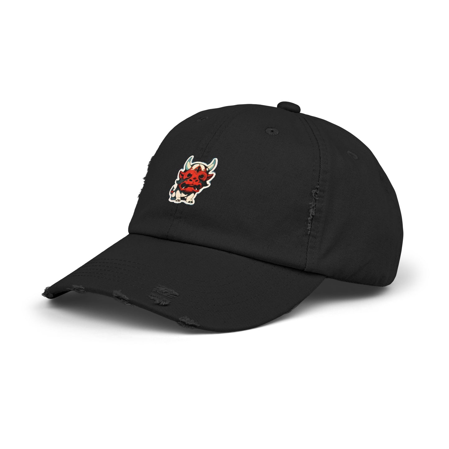 Anime Style Art Unisex Distressed Cap- "The Lil Anime Friends #6"