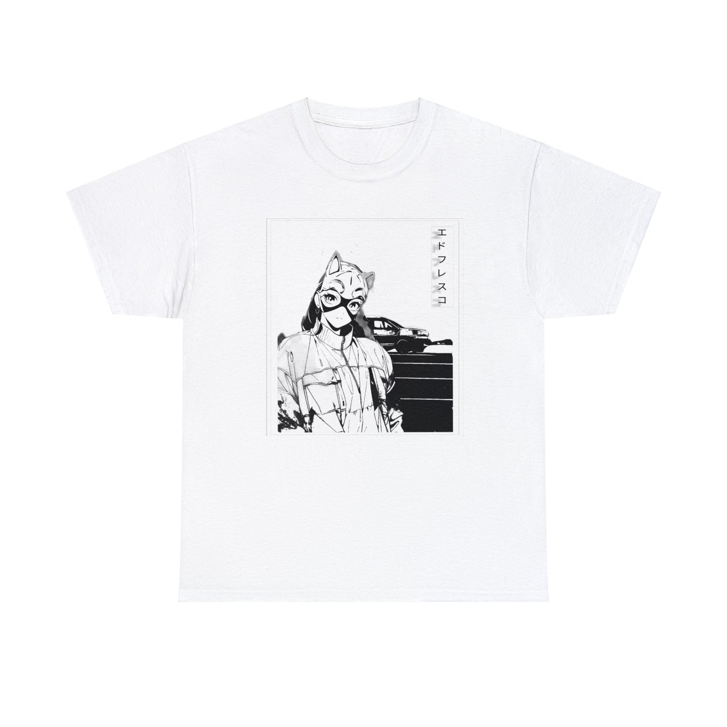 Anime Style Art Unisex Heavy Cotton Tee- "Kitty Faye"