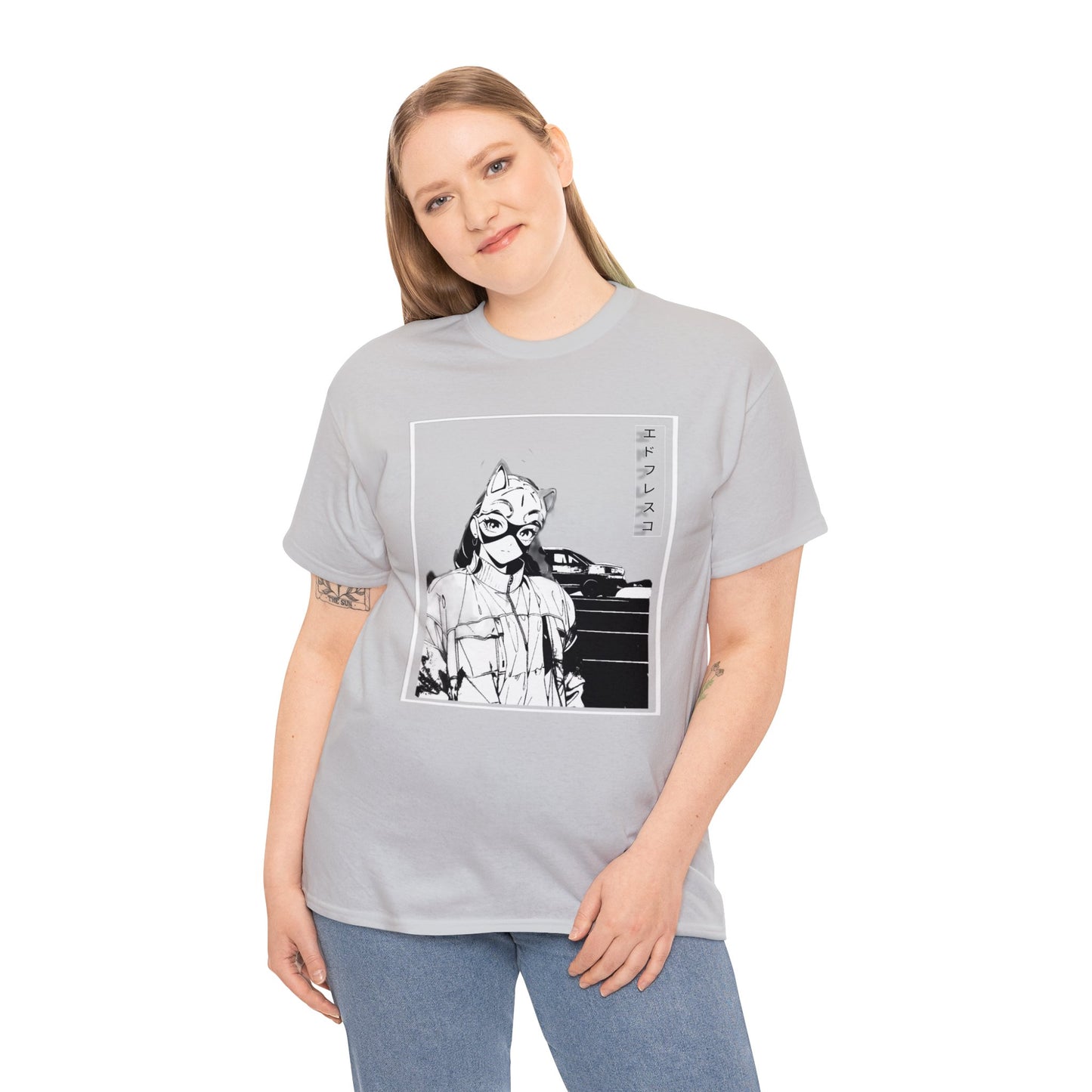 Anime Style Art Unisex Heavy Cotton Tee- "Kitty Faye"