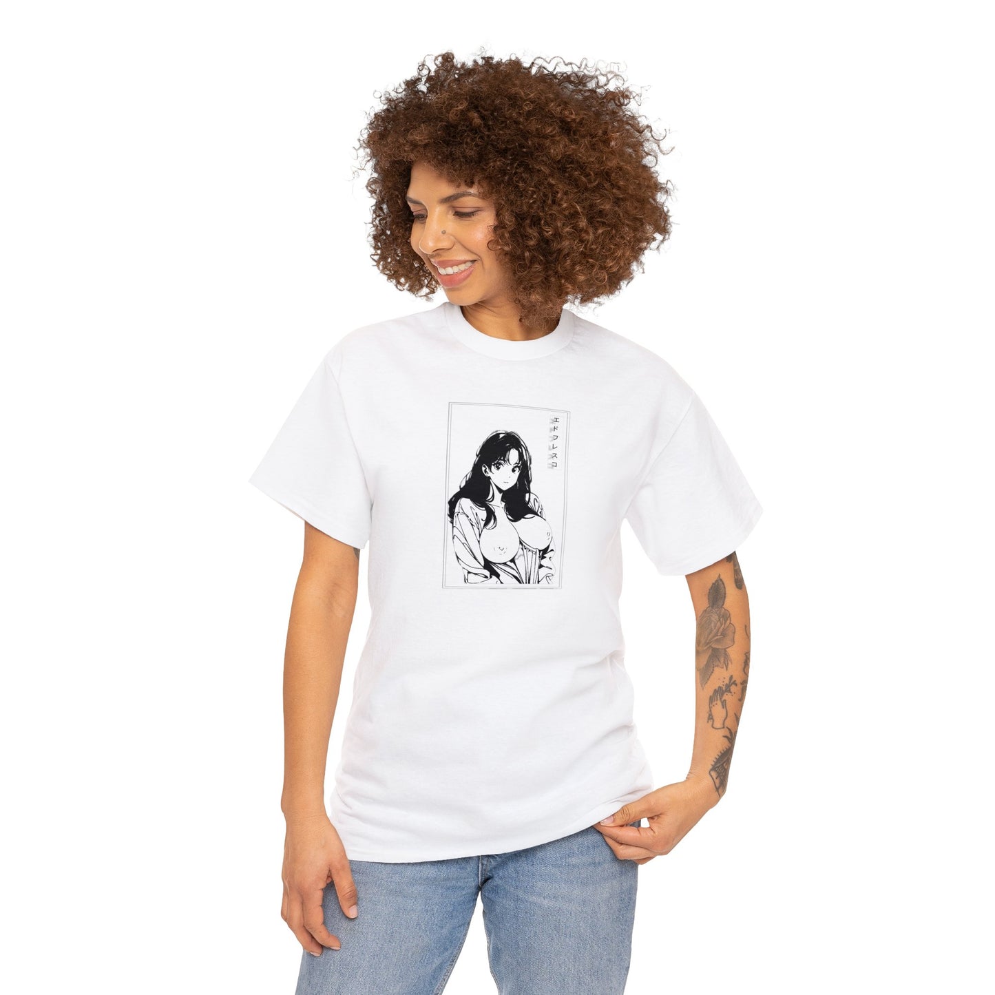 Anime Style Art Unisex Heavy Cotton Tee- "Don't Feel Pretty Today"