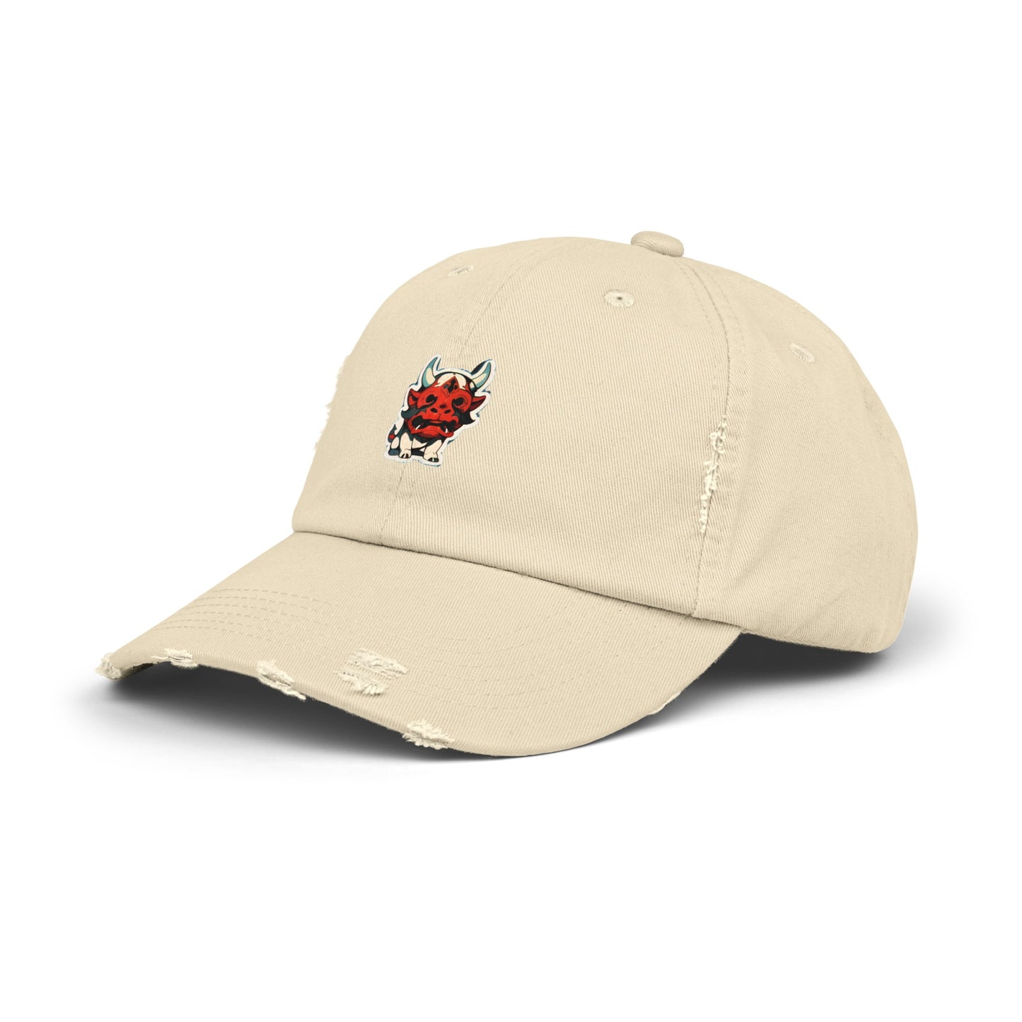 Anime Style Art Unisex Distressed Cap- "The Lil Anime Friends #6"