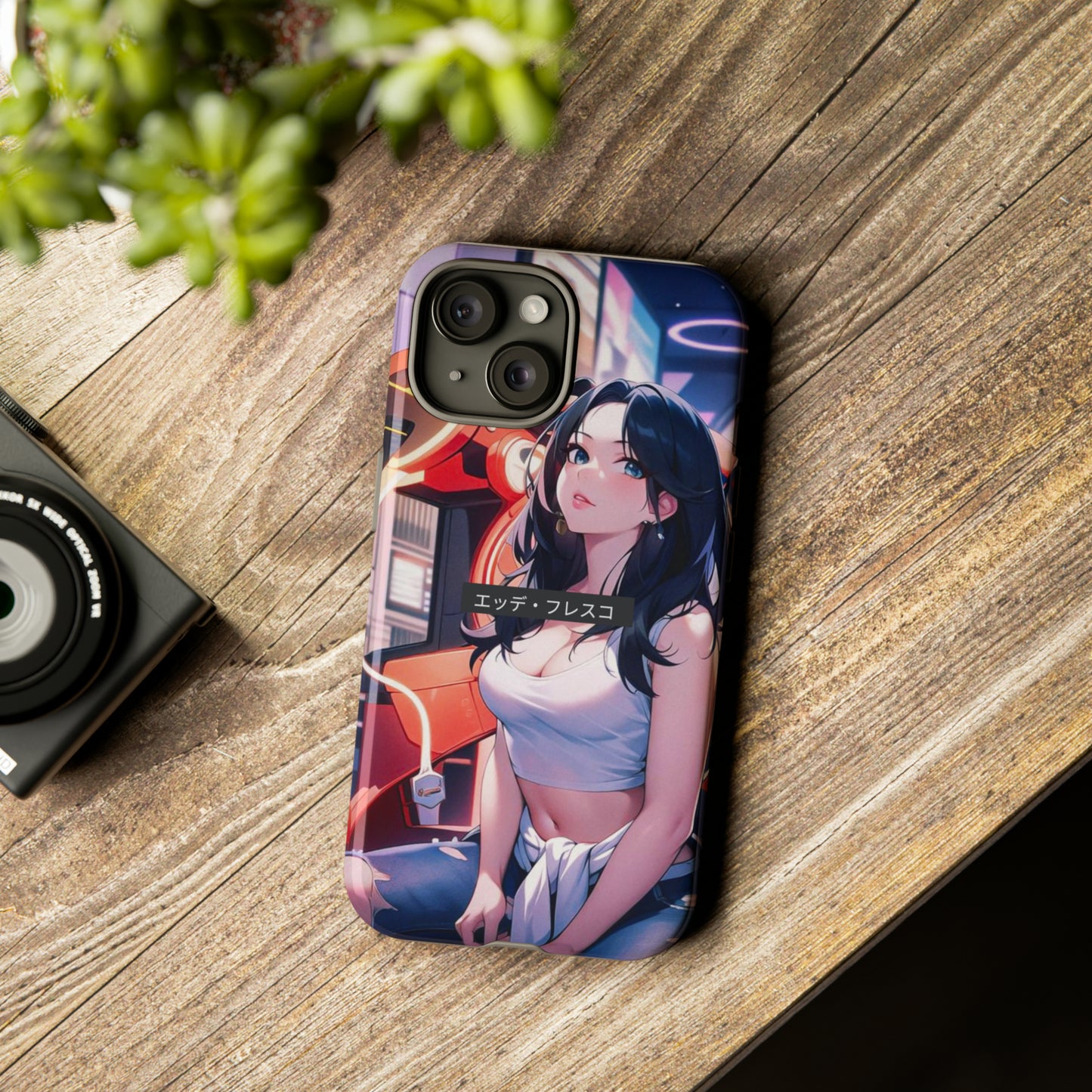 Anime Style Art Tough Cases- "She's at the Arcade"