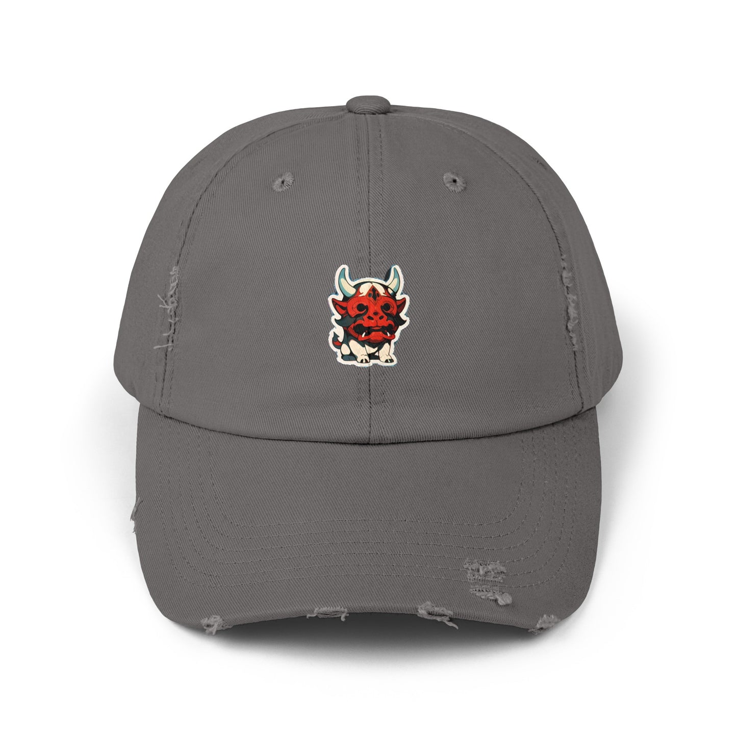 Anime Style Art Unisex Distressed Cap- "The Lil Anime Friends #6"