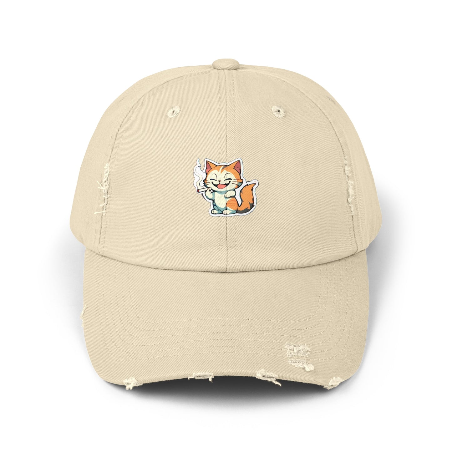 Anime Style Art Unisex Distressed Cap- "The Lil Anime Friends #2"