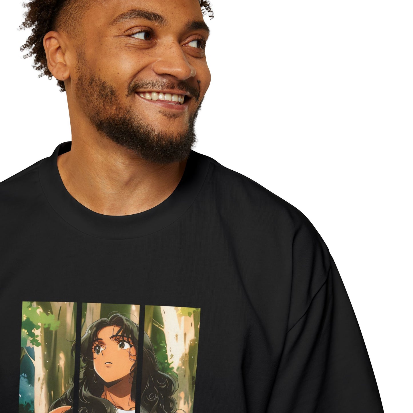 Anime Style Art Men's Heavy Oversized Tee- "Back at It"