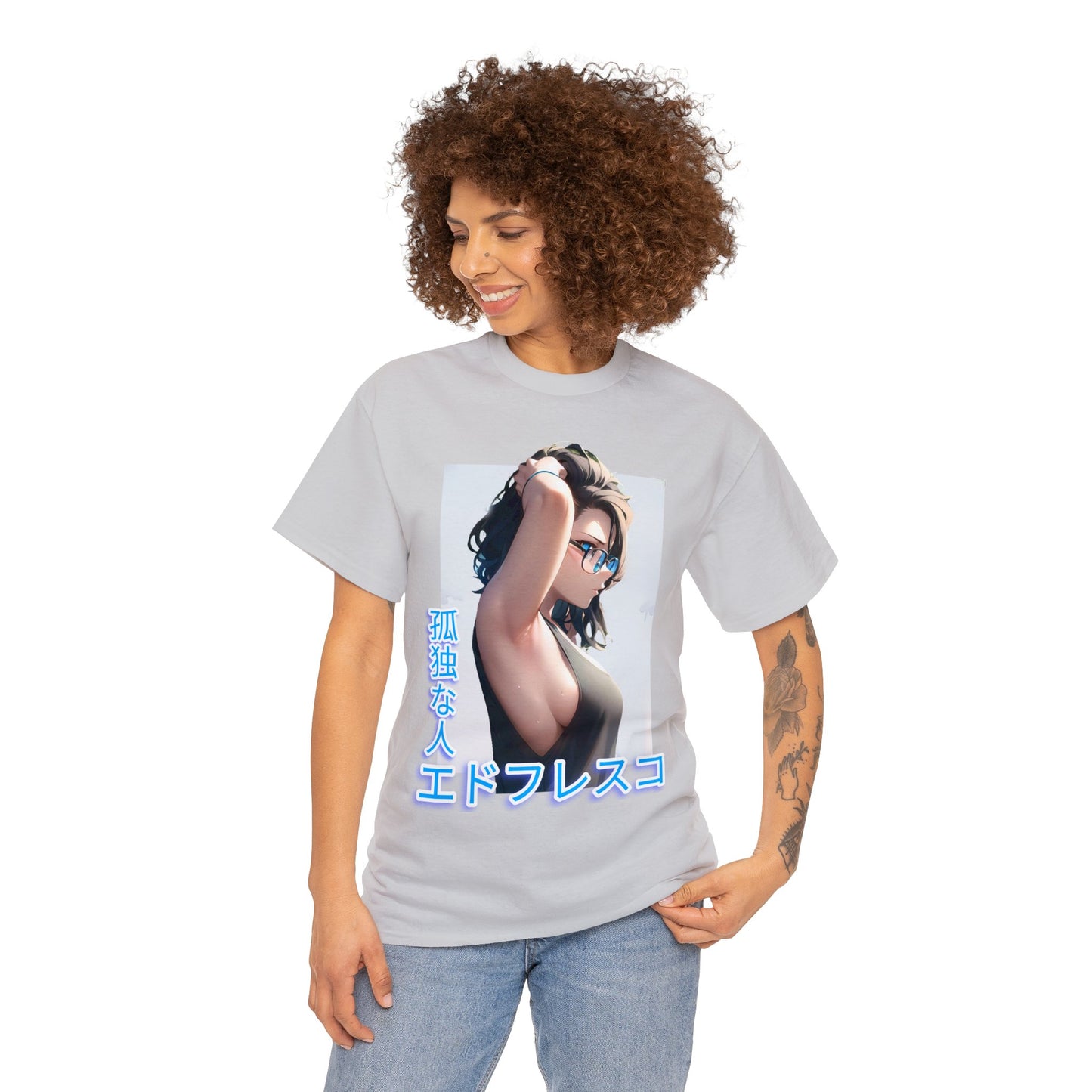 Anime Style Art Unisex Heavy Cotton Tee- "Front Cover Chick"