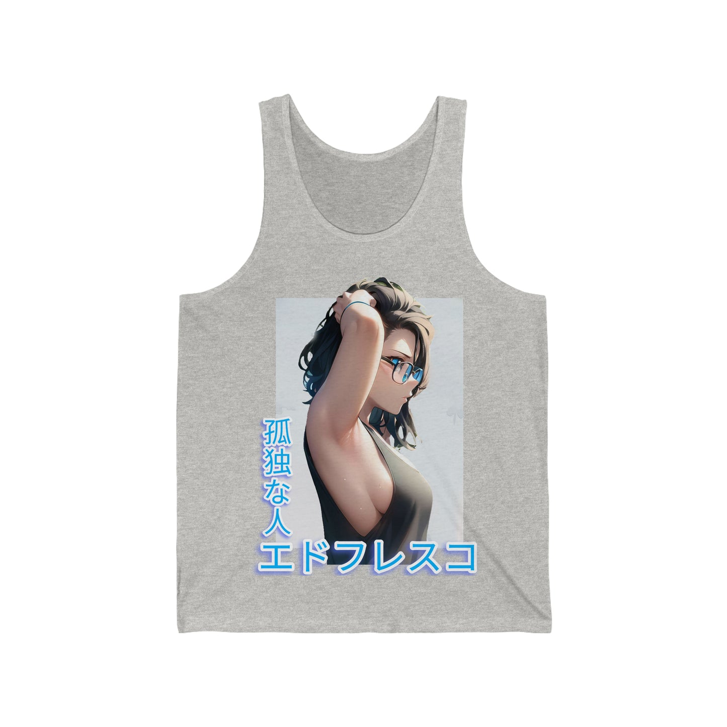 Anime Style Art Unisex Jersey Tank- "Front Cover Chick"