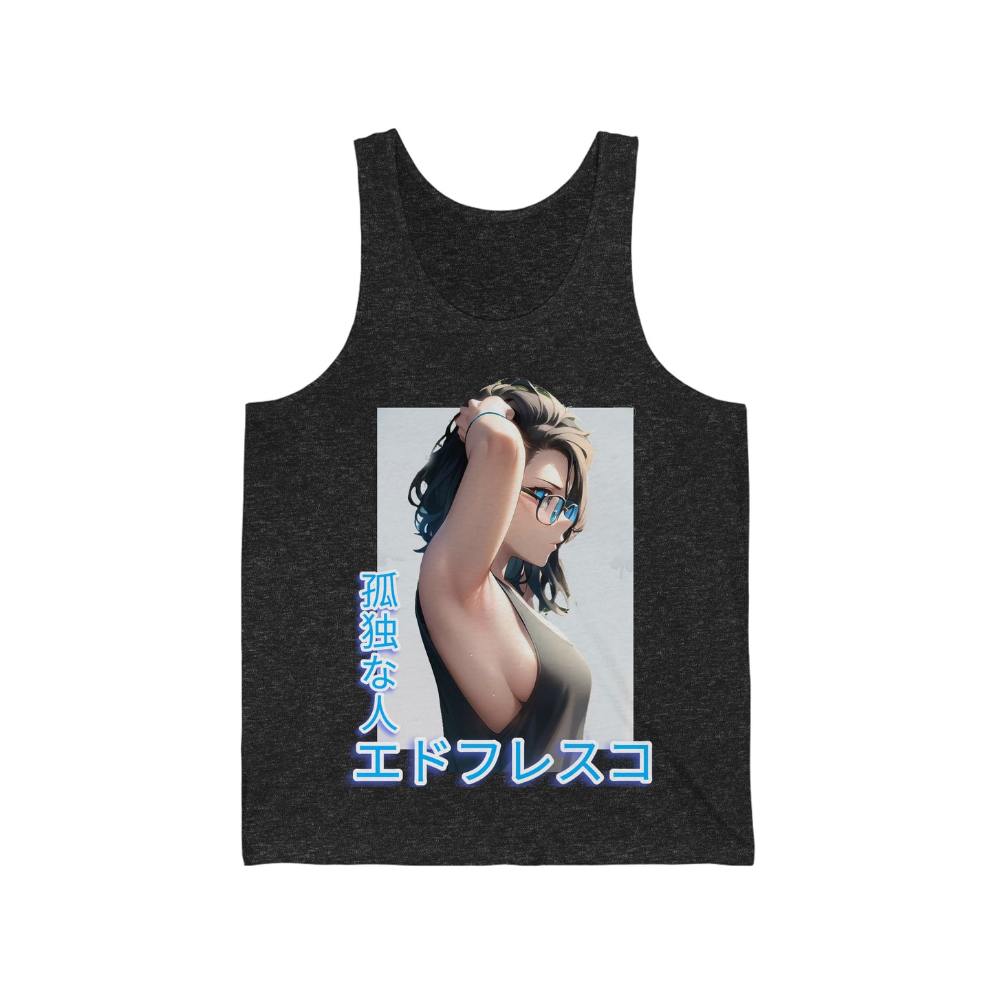 Anime Style Art Unisex Jersey Tank- "Front Cover Chick"