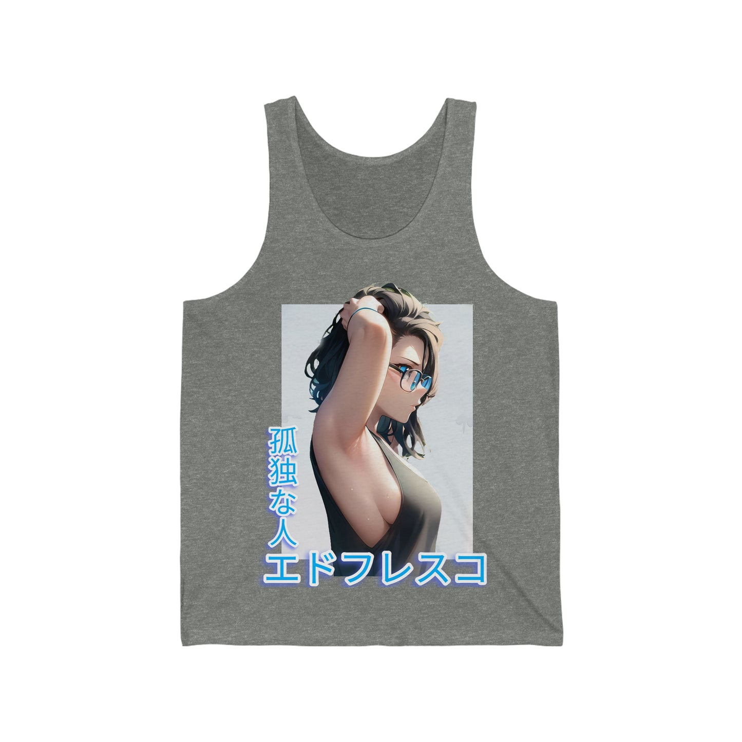 Anime Style Art Unisex Jersey Tank- "Front Cover Chick"