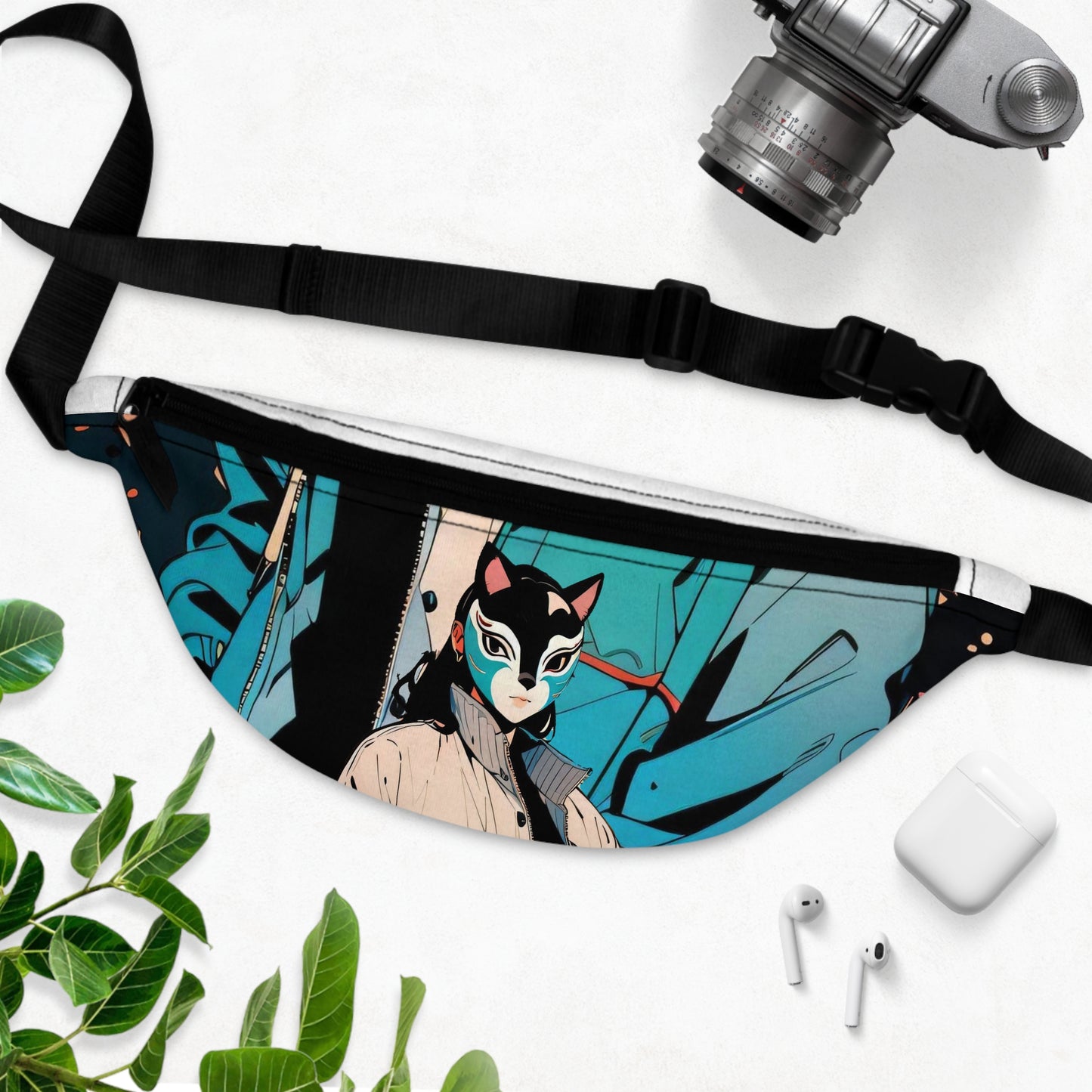 Anime Style Art Fanny Pack- "The Stray Kat"