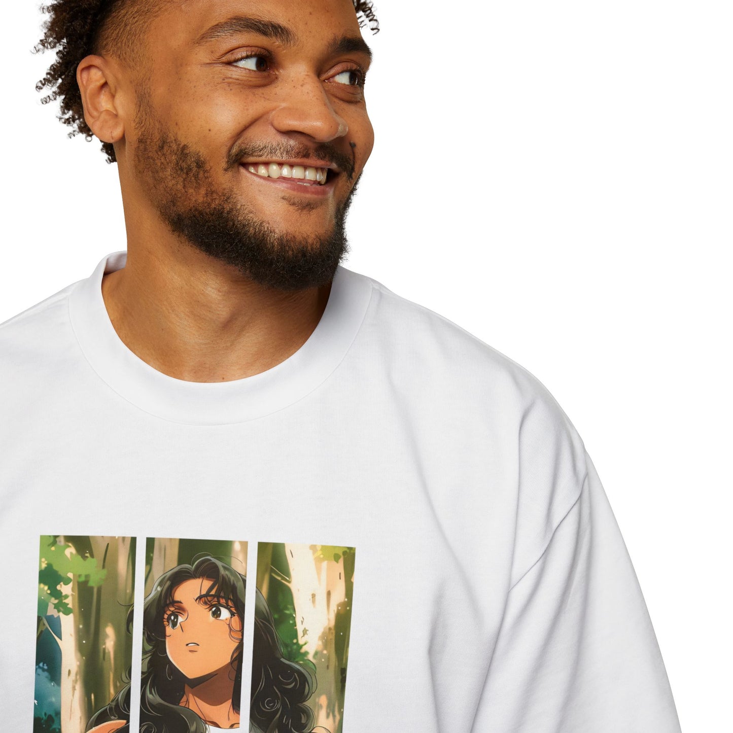 Anime Style Art Men's Heavy Oversized Tee- "Back at It"