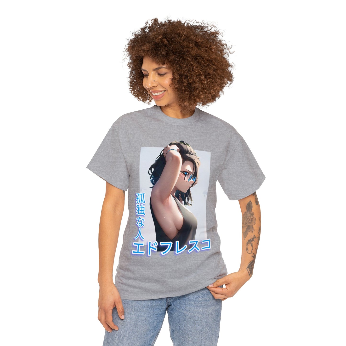 Anime Style Art Unisex Heavy Cotton Tee- "Front Cover Chick"