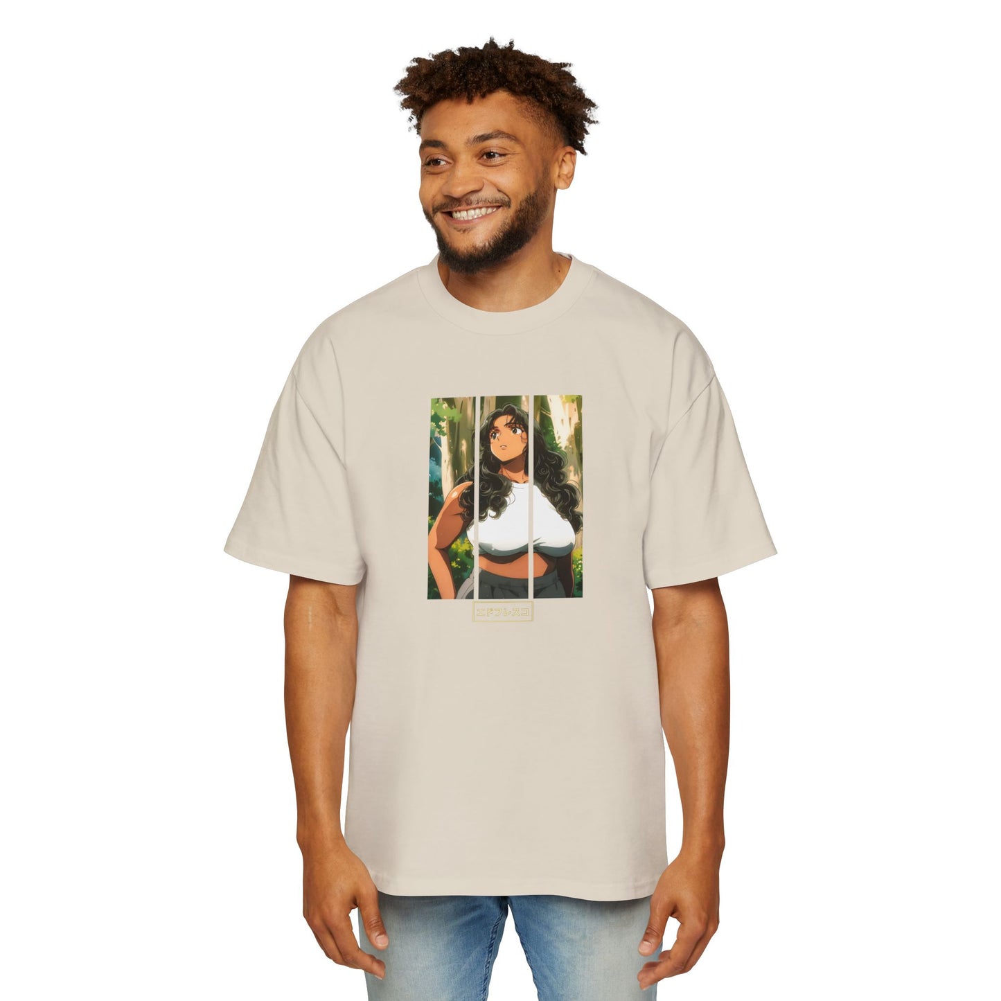 Anime Style Art Men's Heavy Oversized Tee- "Back at It"