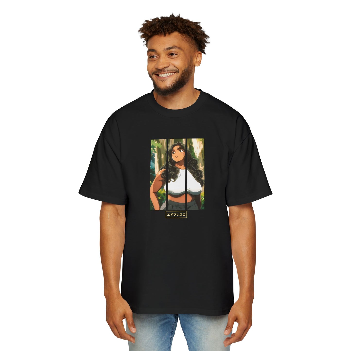 Anime Style Art Men's Heavy Oversized Tee- "Back at It"