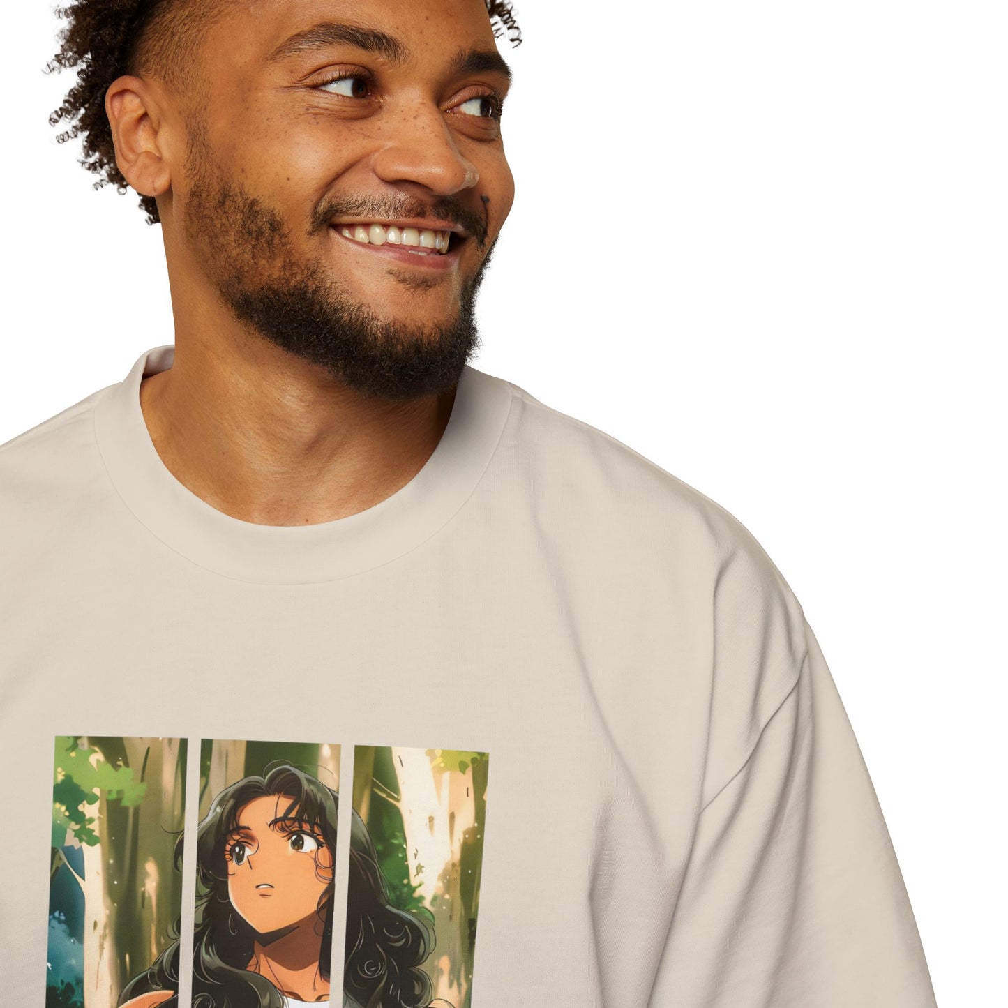 Anime Style Art Men's Heavy Oversized Tee- "Back at It"