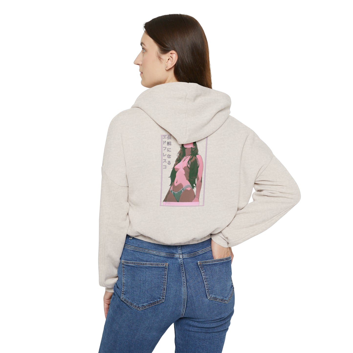 Anime Style Art Women's Cinched Bottom Hoodie- "Electric"