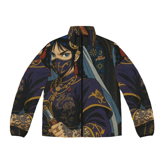 "Final Boss" Anime Style Art Men's Puffer Jacket (AOP)
