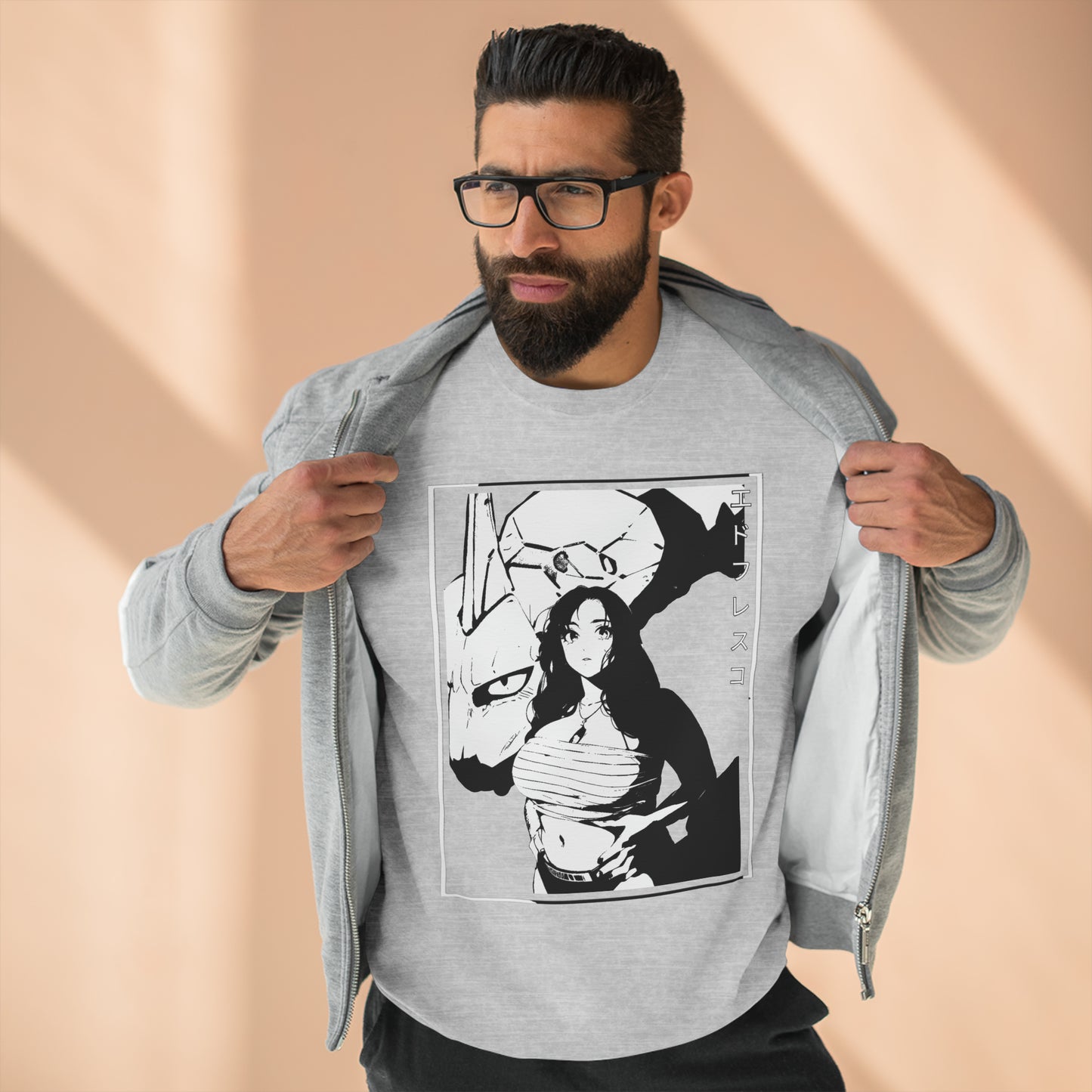 Anime Style Art Unisex Premium Crewneck Sweatshirt- "Stoned Chick 2.0"