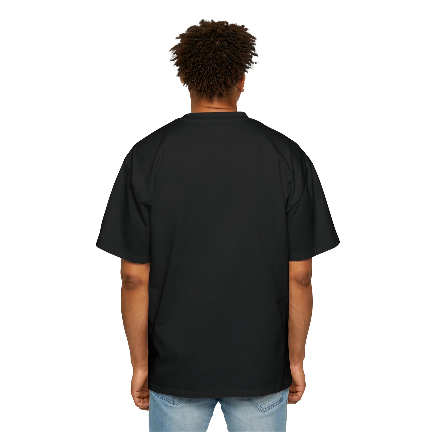 Anime Style Art Men's Heavy Oversized Tee- "Front Cover Chick"