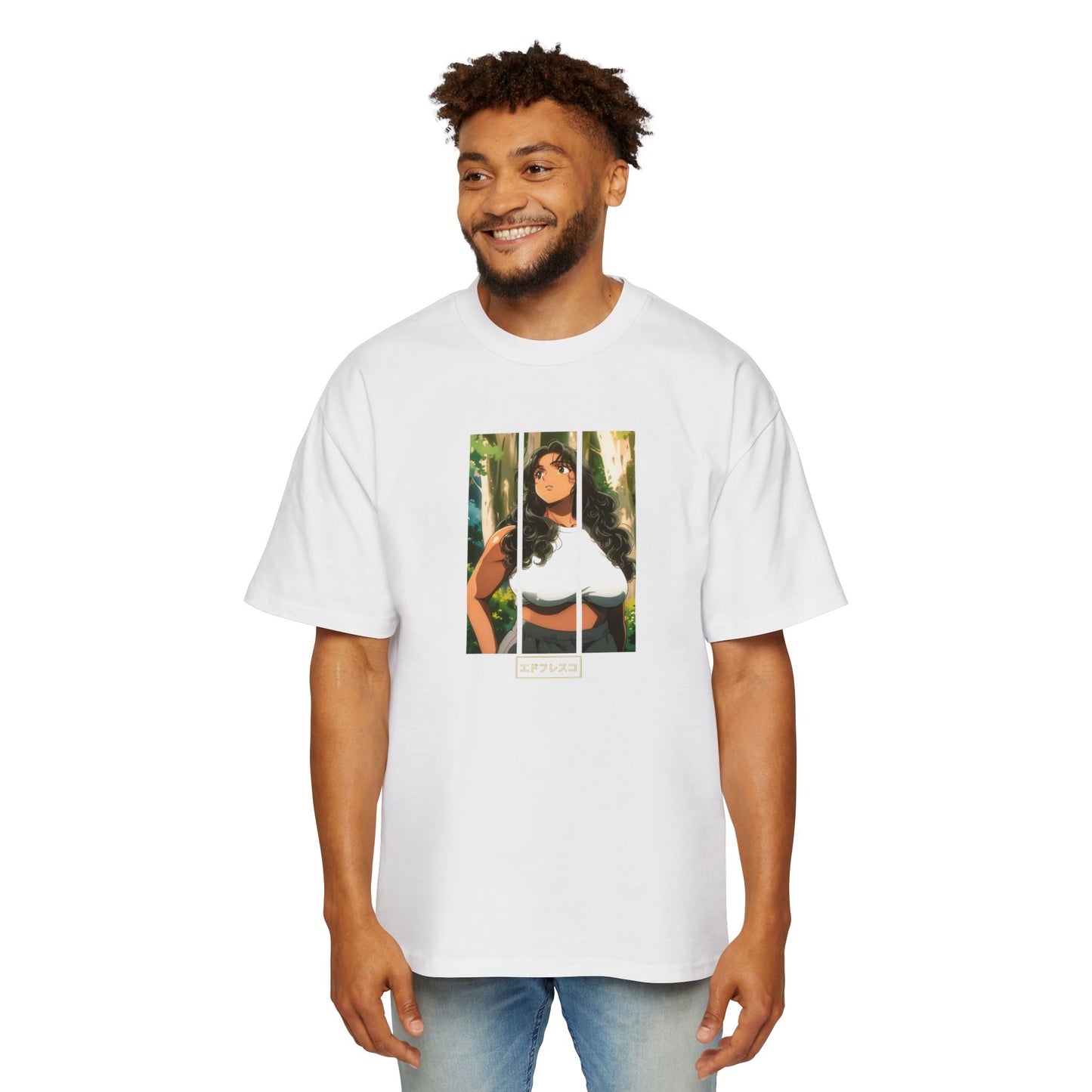 Anime Style Art Men's Heavy Oversized Tee- "Back at It"