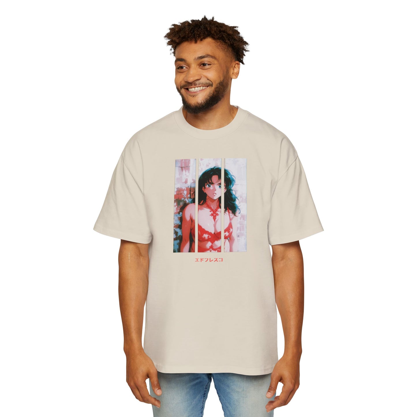 Anime Style Art Men's Heavy Oversized Tee- "Wifey"