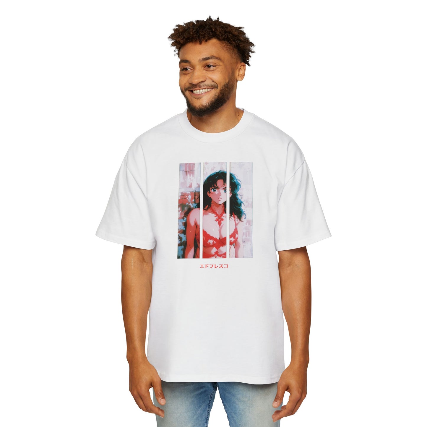 Anime Style Art Men's Heavy Oversized Tee- "Wifey"