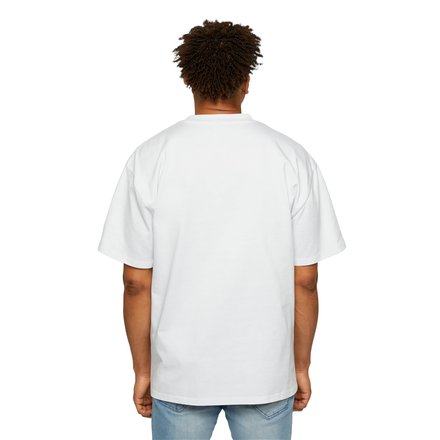 Anime Style Art Men's Heavy Oversized Tee- "Front Cover Chick"